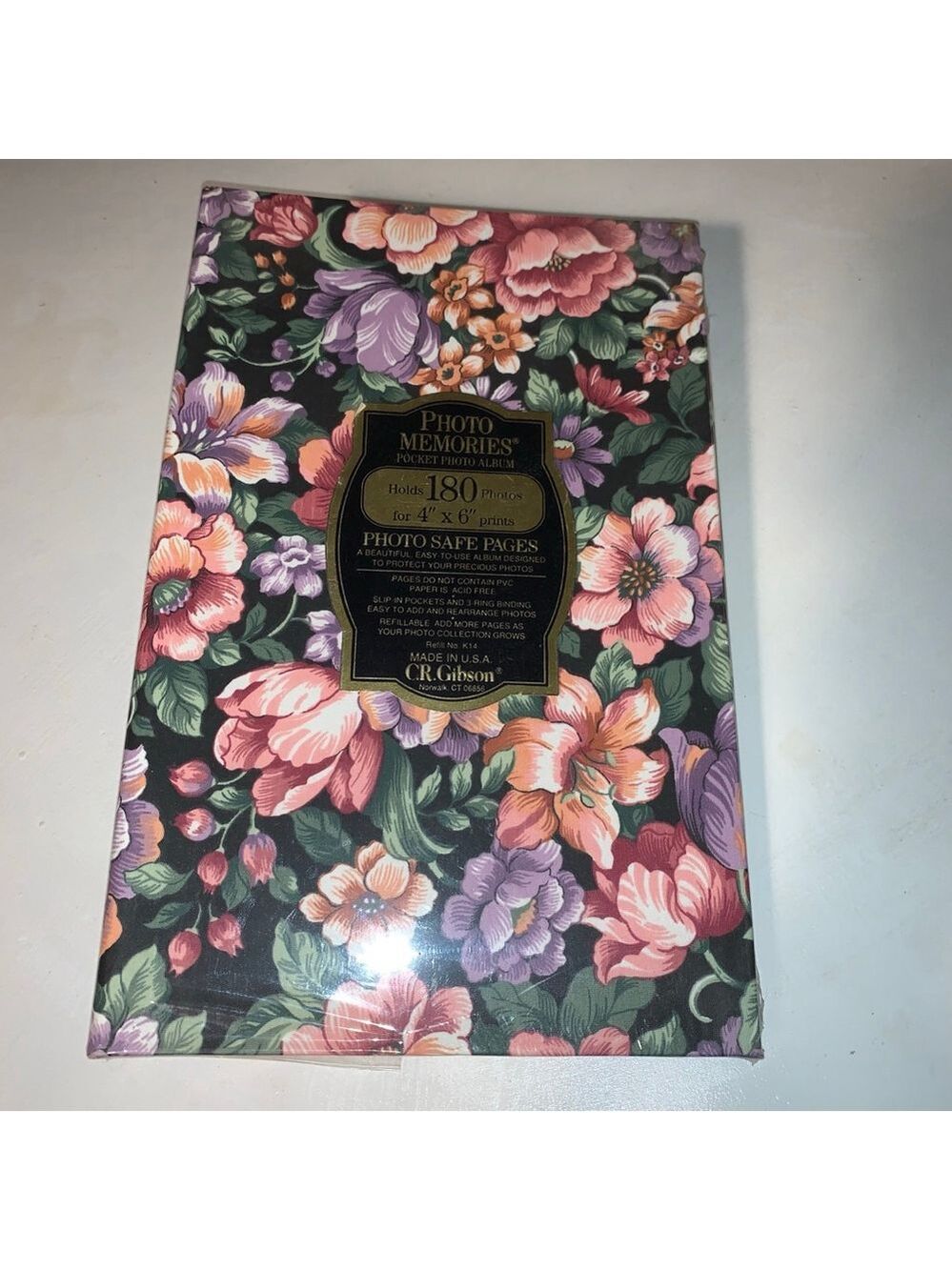 C.R. Gibson Floral Photo Album Black Pink One Size